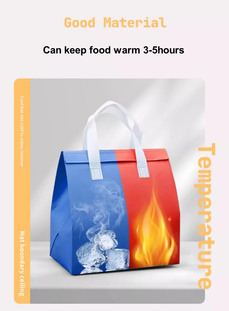 10pcs Grey Non-Woven Insulated Tote Bags – Reusable Portable Pouches for Bread, Food, Bakery, Snacks, Hot or Cold Meals, Delivery, Grocery, Picnic, Thermal Storage Carrier for Work, School, Travel 3