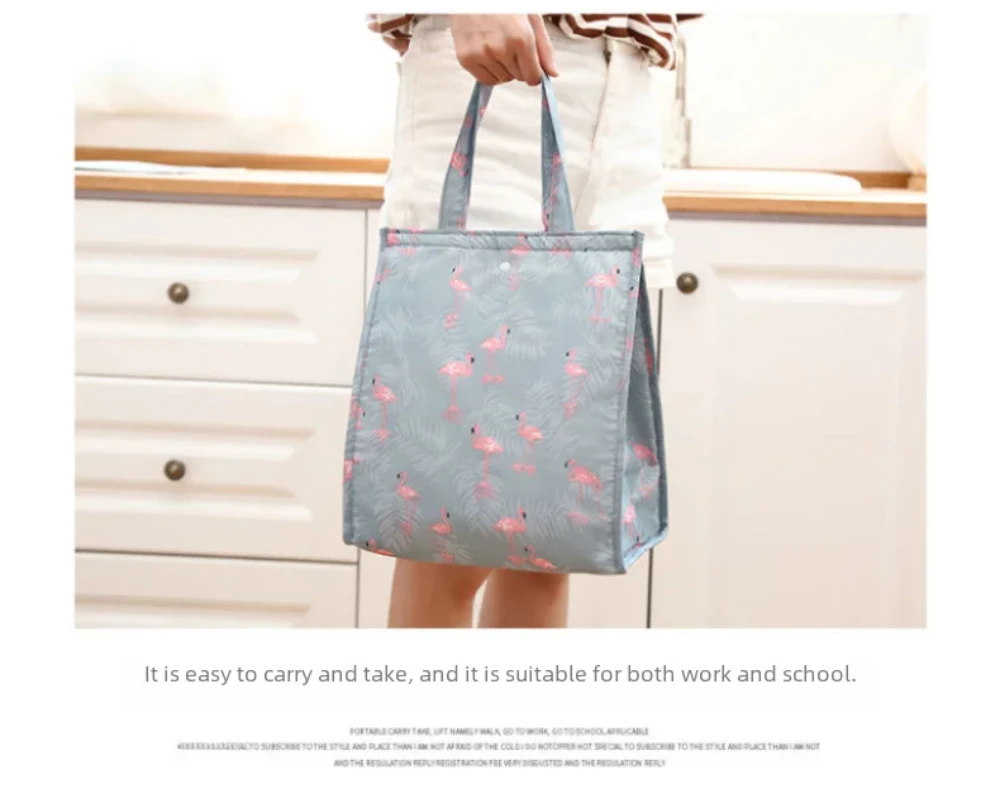 Waterproof Foldable Portable Lunch Bag – Insulated Lunch Box Tote Made of Oxford Cloth, Cooler Handbag for Picnic, Work, School, Travel, Keeping Food Fresh, Drinks and Snacks Temperature-Controlled