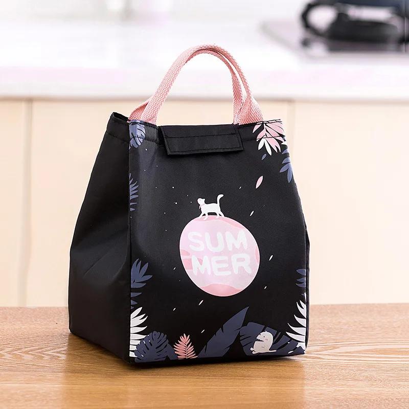 Forest Style Lunch Box Bag – Oxford Cloth Canvas Insulated Thermal Cooler with Thickened Aluminum Foil Lining, Large Portable Reusable Food Storage Bag for Students, Office Workers, and Daily Lunch - 图片 5
