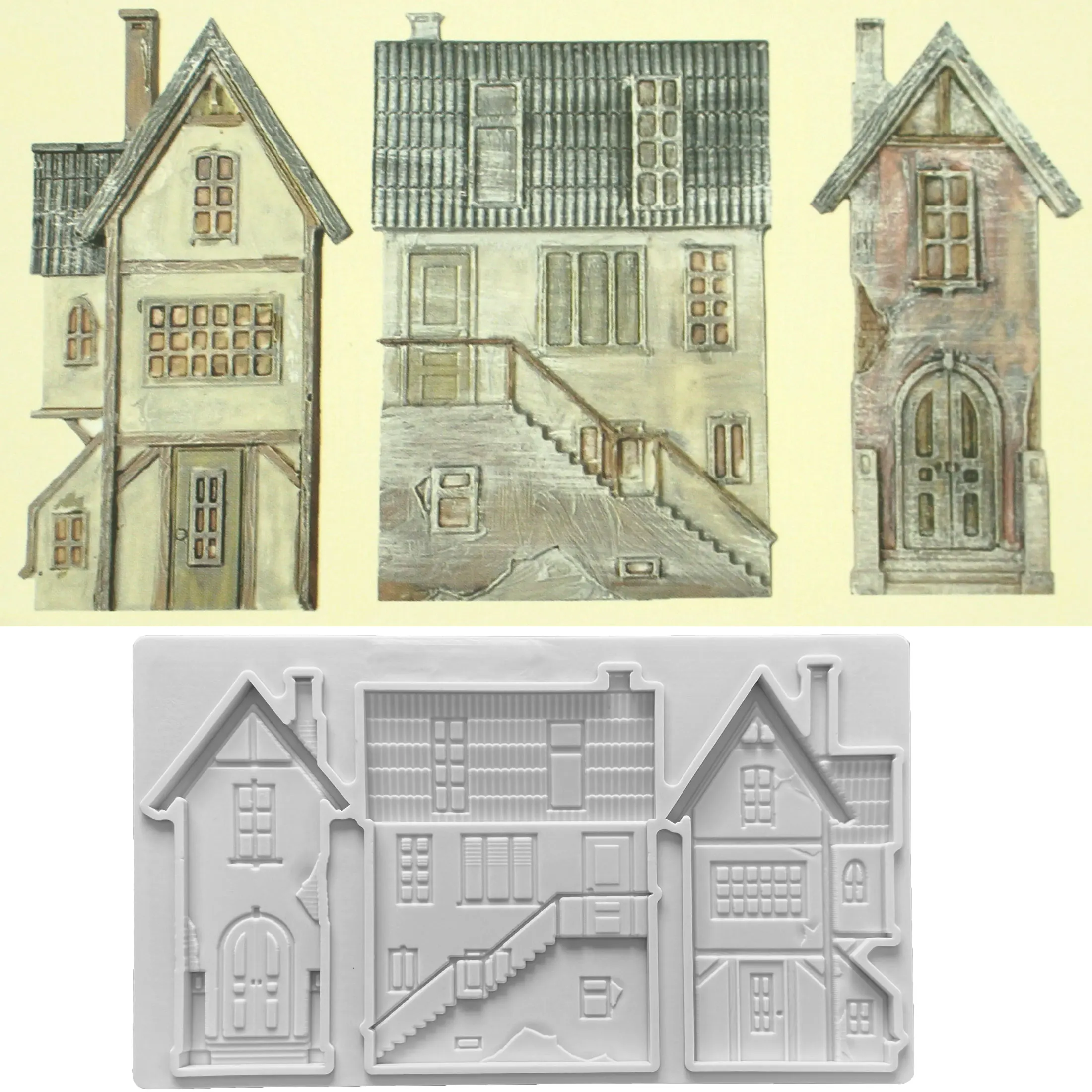 Nice House Silicone Mold – 3D Fondant Cake Decorating Mold for Sugarcraft, Cupcakes, Chocolate, Candy, Clay Crafts, Baking Tools, DIY Dessert Toppers, and Creative Kitchen Accessories