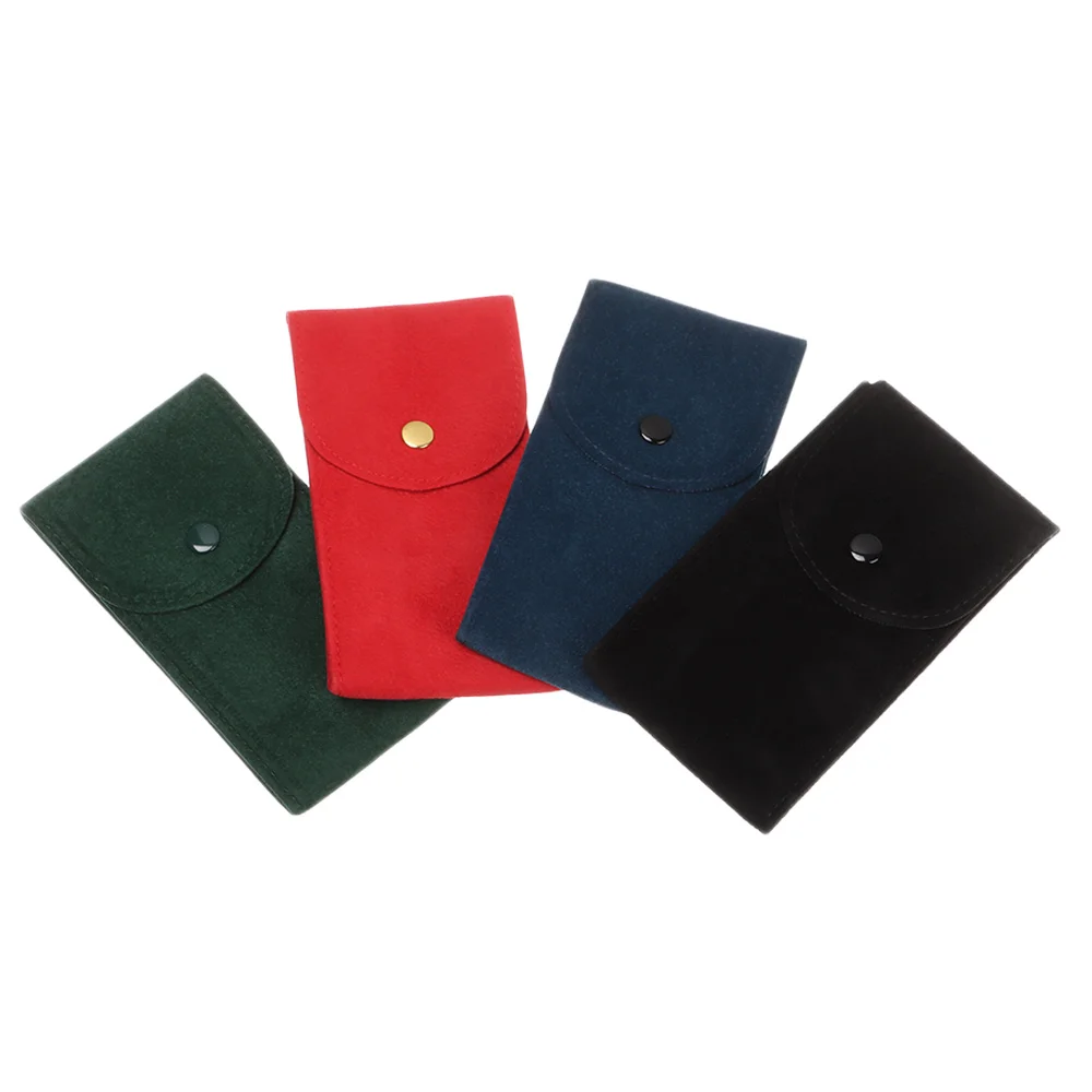 Travel Watch Case | Flannelette Watch Storage Bag, Velvet Snap Packaging Pouch Anti-Dust Watch Protection Case, Soft Compression Velvet Bag for Watch Collection Gift Packaging Accessories (Red/Green/Blue/Black/Grey/Pink/Light Blue) 10