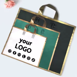 Phnom Penh Frosted Plastic Shopping Bag with Handles | Custom Logo Printed Gift Packaging Bag for Mall, Wedding, or Party | Elegant Reusable Product Packaging Bags for Events