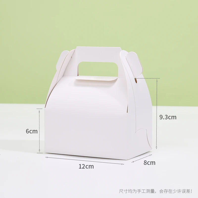 10Pcs Cardboard Gift Cake Boxes Pink Green Dessert Packaging Boxes with Handle, Portable Pastry Cookie Muffin Cupcake Container for Wedding Birthday Baby Shower Party Supplies - 图片 10