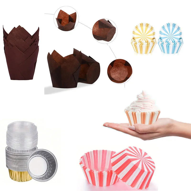 Cupcake Liners Baking Cups, Non-Stick Decorative Paper Muffin Cups, Wrappers for Cupcakes, Cakes, Desserts, Candy, Sweets, Party Treats, Home Baking, DIY Dessert Presentation and Gift Packaging