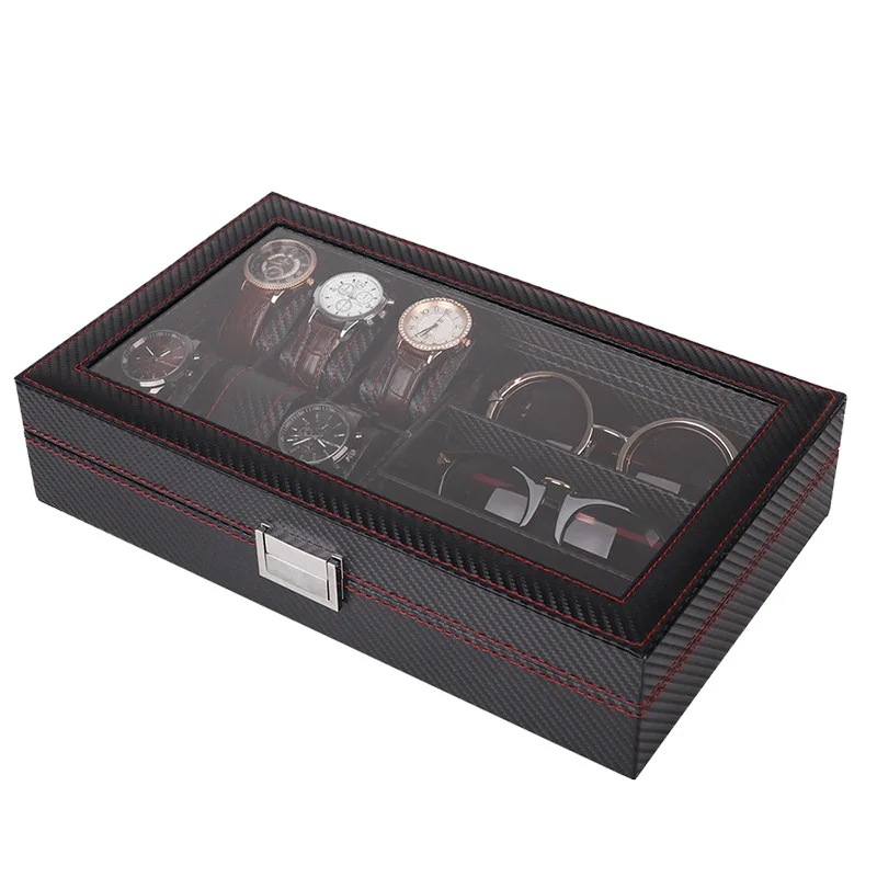 Multiple Slots Luxurious PU Watch Box 2/3/4/5/6 Grids Jewelry Ring Earrings Organizer For Men And Women - 图片 6