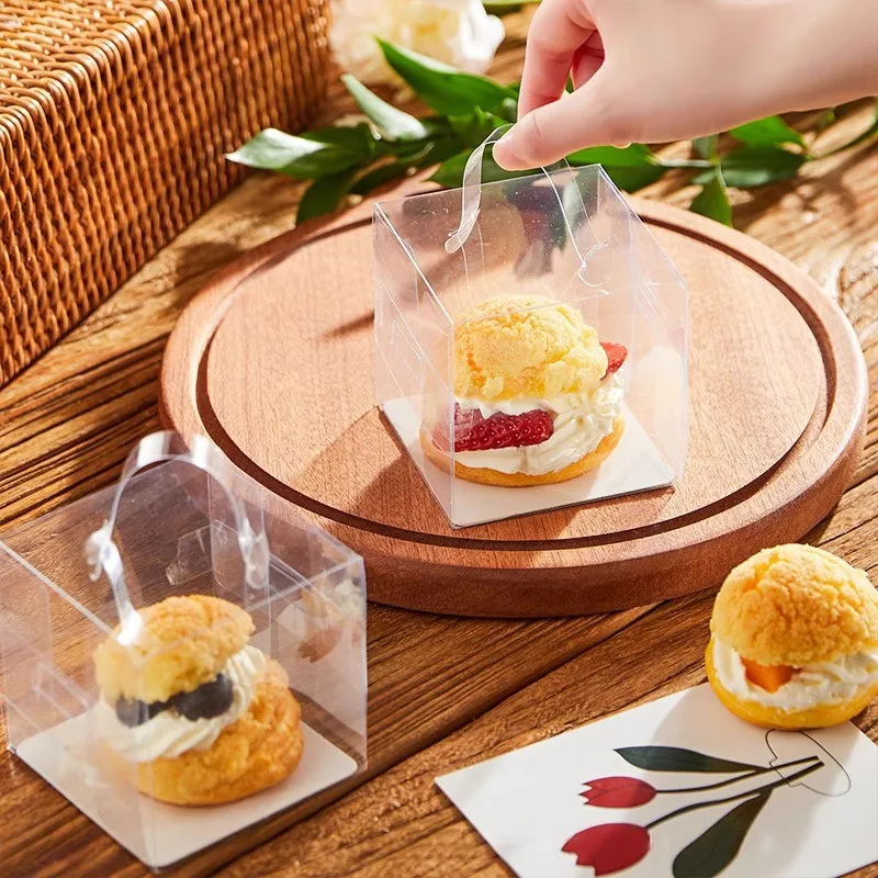 2/3/4/5/6 Inch Clear Cake Bakery Boxes with Handle, Portable Gift Display Boxes for Desserts, Mousse, Cupcakes, Pastries, Birthday, Wedding, Holiday Cake Packaging, Party Dessert Holder, Bakery Gift Packaging Supplies - 图片 4