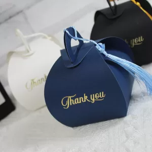 Elegant Tassel Bread Boxes Thank You Gift - Baby Shower Wedding Favors Chocolate Candy Boxes - Decorative Paper Party Favor Packaging Boxes for Special Occasions and Events