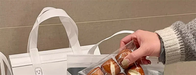 10pcs Non-Woven Insulated Tote Bags – Reusable Fabric Pouches for Cake, Bread, Drinks, and Food, Portable Thermal Carrier Keeps Hot or Cold, Ideal for Delivery, Picnic, Grocery, Work, School 8