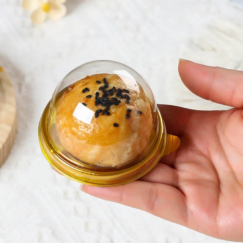 50/100/200/300Pcs Mini Cupcake Boxes Clear Plastic Egg Yolk Pastry Dessert Packaging Containers, Transparent Cupcake Holders for Wedding Birthday Party DIY Baking Decorations and Treats - 图片 5