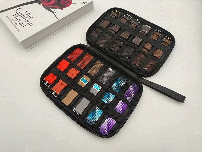 Travel WatchStrap Organizer | Multifunction Travel Carrying Bag for Watch Strap Storage, Portable Waterproof Pouch Case for Data Cable, Smartwatch Band Organizer Box Made of 300D Oxford Fabric - 图片 5