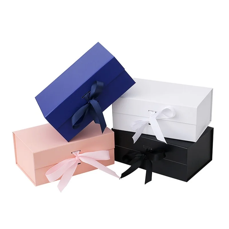 Foldable Magnetic Gift Box with Ribbon, Luxury Color Cardboard Packaging Box for Presents, Birthday, Wedding, Anniversary, Christmas, Valentine’s Day, Party Gifts, Elegant Collapsible Box for Shipping and Storage 1