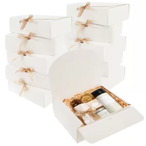10 Pcs Gift Boxes with Lids and Ribbon – Large Capacity Paper Present Boxes, Decorative Storage Boxes for Party, Weddings, Birthdays, Holidays, Candy, and Gift Packaging