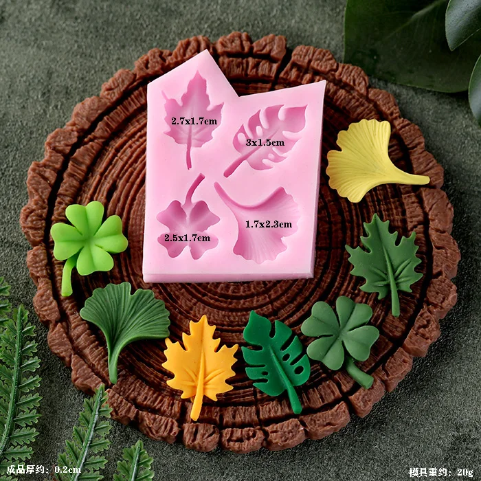 Leaf Stump Silicone Mold for Fondant Cookie Chocolate Cake Baking Moulds Kitchen Pastry Decorating Tools Dessert Accessories Cupcake Candy Baking Tray DIY Craft Decoration - 图片 3