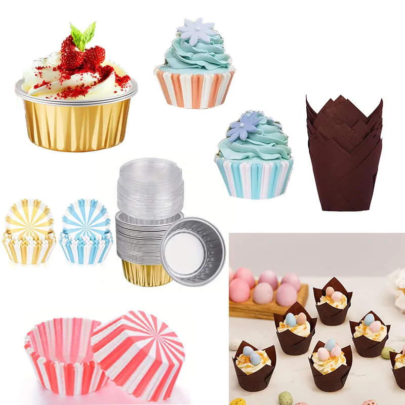 Cupcake Liners Baking Cups, Non-Stick Decorative Paper Muffin Cups, Wrappers for Cupcakes, Cakes, Desserts, Candy, Sweets, Party Treats, Home Baking, DIY Dessert Presentation and Gift Packaging