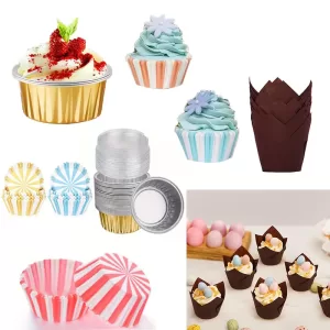 Cupcake Liners Baking Cups, Non-Stick Decorative Paper Muffin Cups, Wrappers for Cupcakes, Cakes, Desserts, Candy, Sweets, Party Treats, Home Baking, DIY Dessert Presentation and Gift Packaging