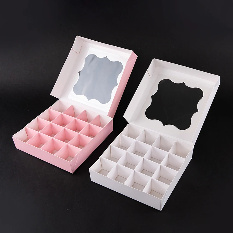 5pcs Mini Cupcake and Pastry Chocolate Paper Boxes in White and Pink, Handmade Dessert Packaging for Birthday Wedding Party, Small Gift Favor Containers Elegant Display