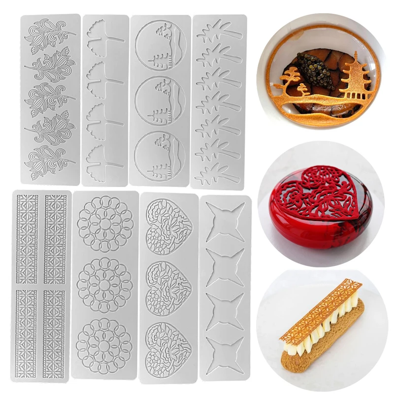 Chinoiserie Pavilion Swan Flower Leaf Lace Silicone Mold DIY Sugar Pad Thin Chocolate Crisp Cake Decoration Fondant Baking Mould for Elegant Cupcake Cookie Pastry Craft Kitchen Tools 1