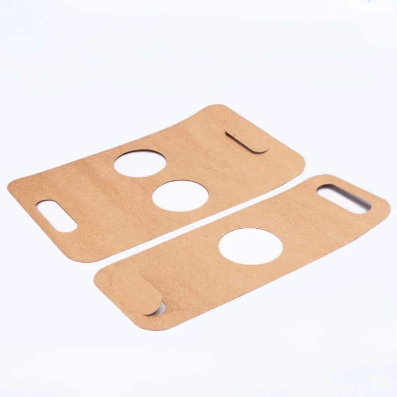 Kraft Paper Cup Holder White Disposable Milk Tea Takeout Anti-Spillage Single Double Hole Beverage Carrier Originality Portable Package for Coffee Tea Party Café Event Accessories - 图片 2