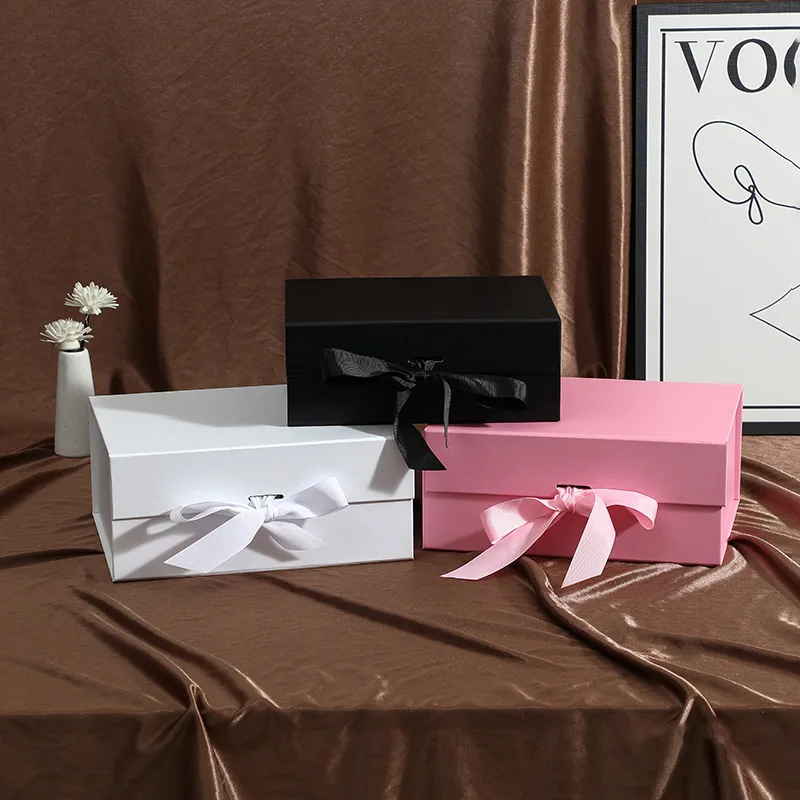 Pink Magnetic Gift Box with Closure Lid, Luxury Bridesmaid Present Box, Elegant Packaging for Weddings, Birthdays, Party Favors, Magnetic Wrapping for Stylish Gift Presentation 1