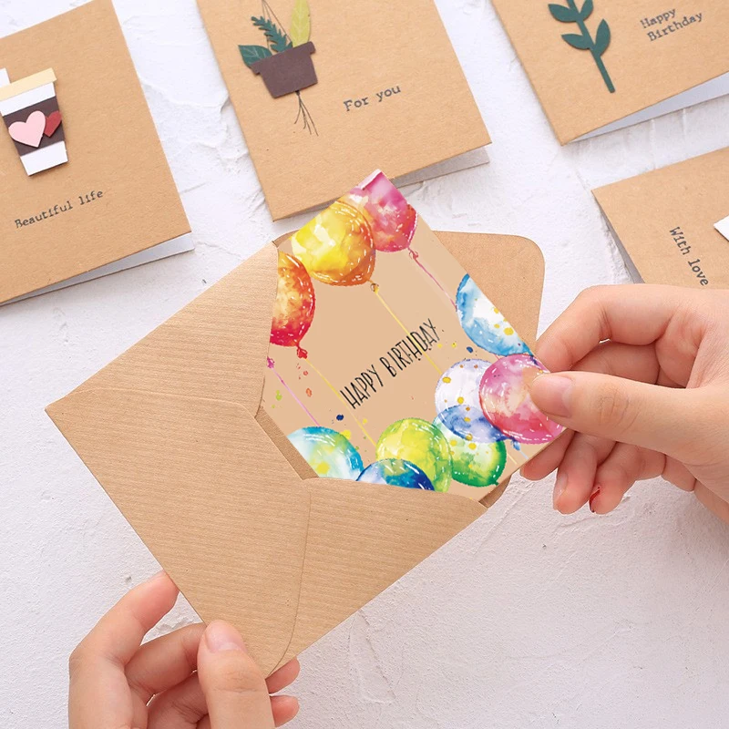 DIY Cartoon Birthday Greeting Card Set with Envelopes and Stickers – Fun and Creative Card Kit for Kids, Family, and Friends, Perfect Gift for Birthdays, Parties, and Personalized Messages - 图片 6