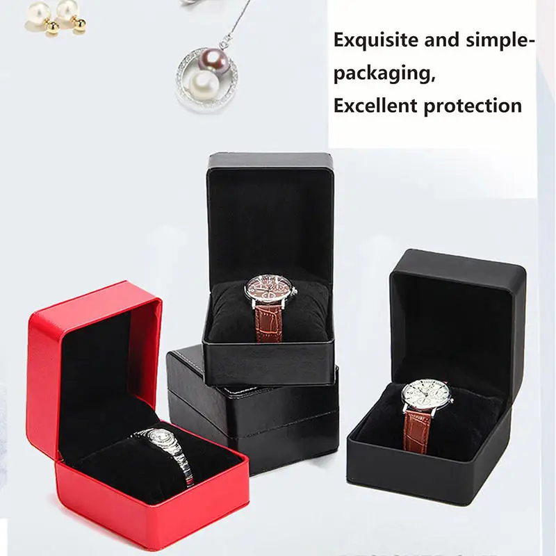 High Grade PU Leather Single Watch Gift Box with Pillow – Elegant Wristwatch Display Case Organizer for Men, Jewelry Storage & Watch Packaging Box, Luxury PU Leather Presentation Box 7
