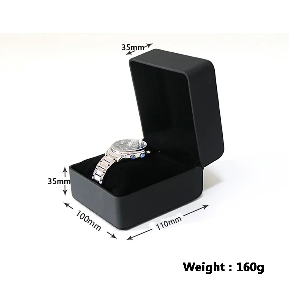 Black Single Watch Gift Box with Soft Pillow, PU Leather Wristwatch Case Organizer for Men, Clamshell Design Watch Holder, Elegant Protective Storage Box for Travel, Home, and Gift Presentation 1
