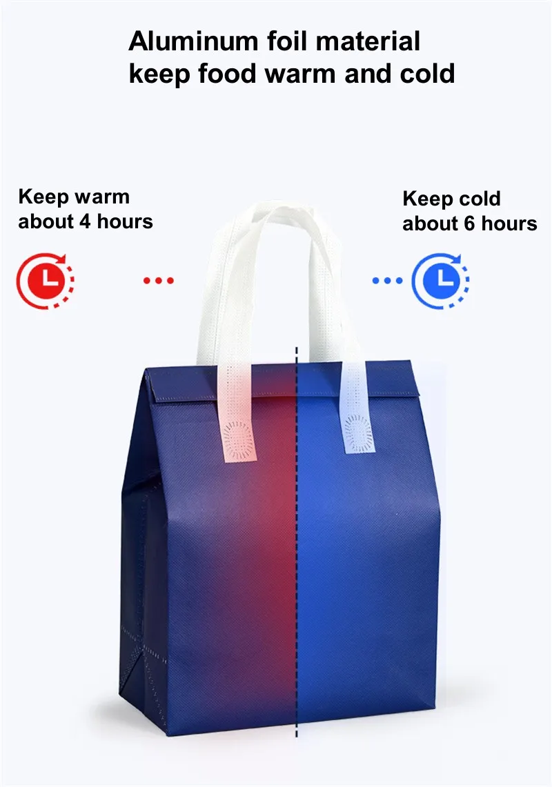 10pcs Non-Woven Insulated Tote Bags Reusable Fabric Pouches for Food, Cake, Drinks, Grocery Delivery, Hot and Cold Storage, Portable Lunch Carrier, Picnic, Baking, and Eco-Friendly Packaging 4