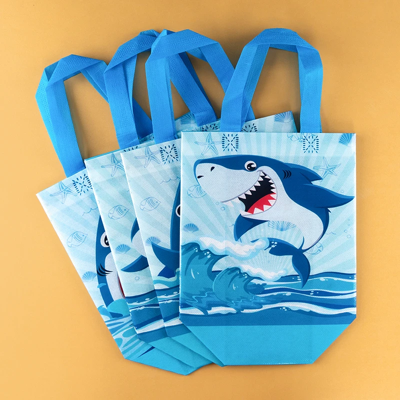 12/24Pcs Shark Theme Candy Boxes Favor Cookie Gift Bags with Stickers for Kids Ocean Animal Birthday Party Decorations Baby Shower Supplies DIY Treat Packaging Accessories - 图片 6