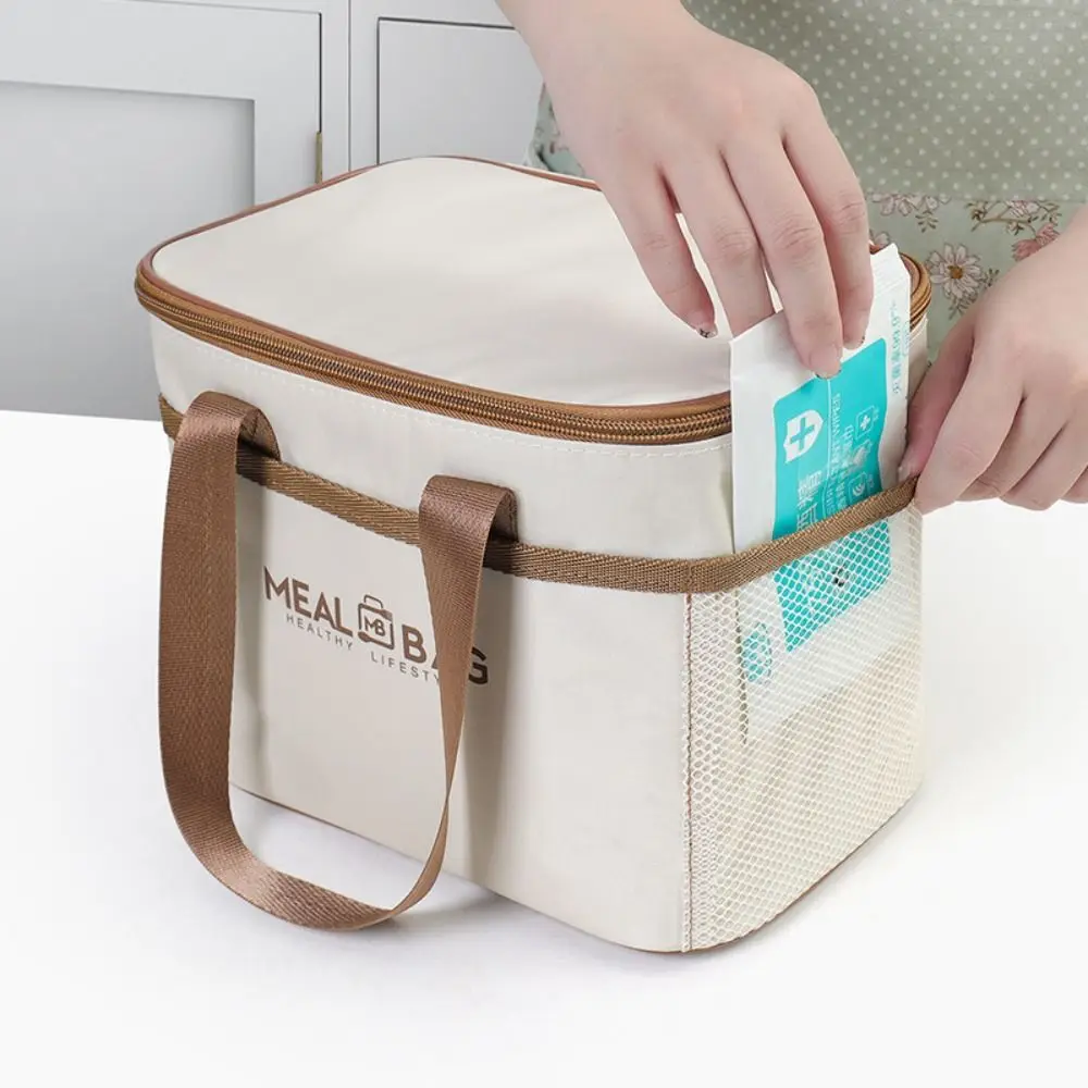 New Aluminum Foil Lunch Box Storage Bag, Oxford Thickened Insulated Thermal Bag with Large Capacity, Portable Food Cooler Tote, Ice Pack Compatible, Ideal for Women, Travel, Office, School