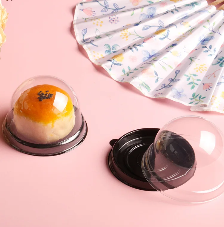 50pcs Clear Cake Boxes Mini Dessert Display Containers Cupcake Pastry Dome Lids Airtight Baking Packaging Boxes for Wedding Party Favor Gift Pastry Storage Catering Supplies