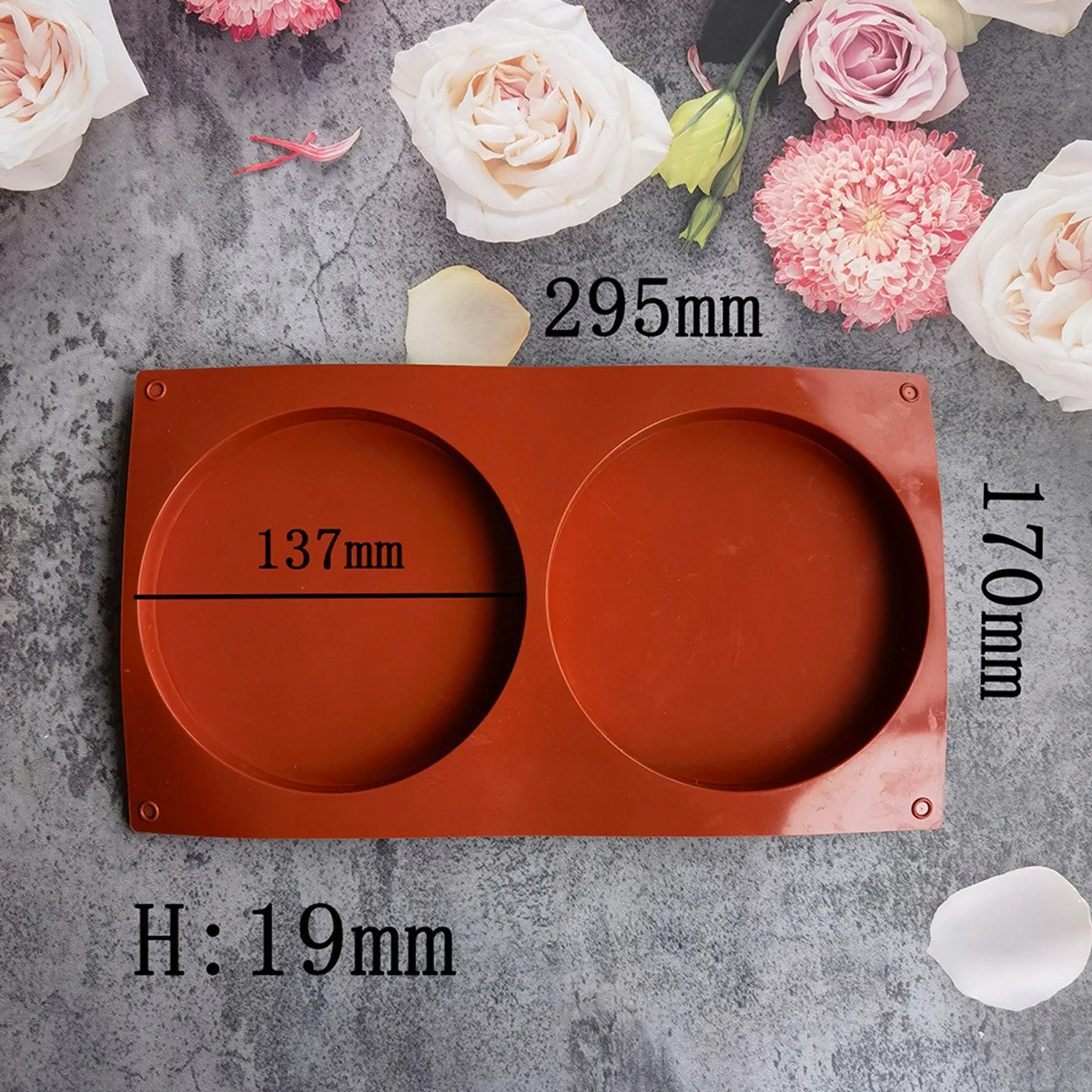 2-Hole Round Disc Silicone Cake Mold – DIY Flat Cylinder Chocolate, Fondant, Dessert, and Cake Decorating Tool for Baking, Sugarcraft, Cupcakes, Candy, and Creative Kitchen Bakeware