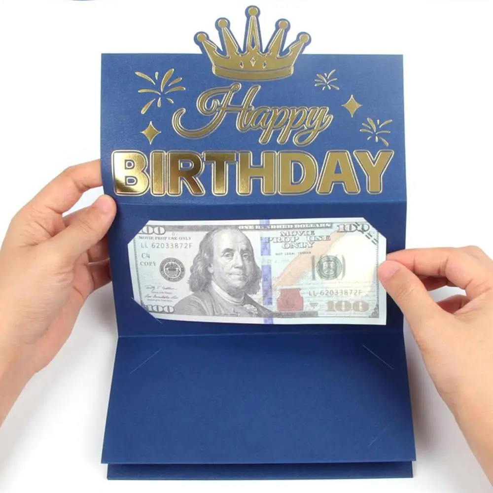 Creative Birthday Wallet Greeting Card – Folding Cash Holder Red Envelope Style, Unique Birthday Gift Envelope for Kids, Boys, Girls, and Friends, Fun and Practical Birthday Party Gift Idea