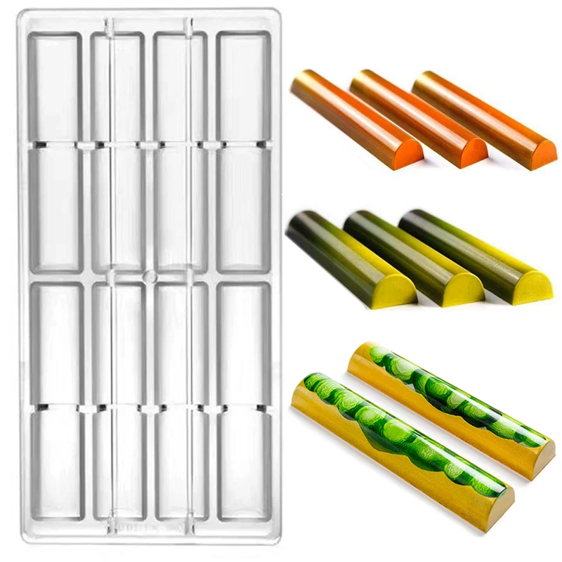 1Pcs Polycarbonate Chocolate Mold with Cylindrical, Strip, and Sphere Shapes for Candy, Confectionery, Pastry, and Baking, Durable Transparent Chocolate Mold Tray for Home Baking, DIY Desserts, and Creative Treats