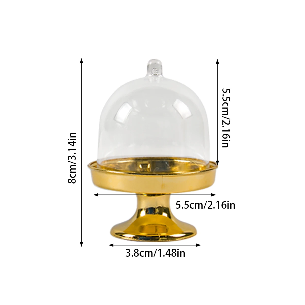 10PCS Transparent Mini Cake and Candy Stands, Cupcake Display Trays with Clear Plastic Boxes, Wedding and Birthday Dessert Packaging, Macarons, Pastries, Desktop Dessert Display, Party and Celebration Supplies 4