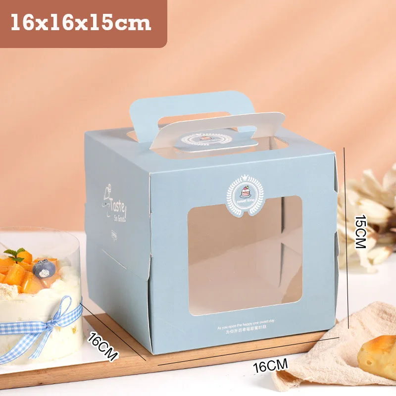 10Pcs Portable Handle Cake Boxes with Clear Window, Cupcake Pastry Cookie Dessert Packaging Boxes, Foldable Birthday Party Wedding Baby Shower Bakery Gift Containers 6