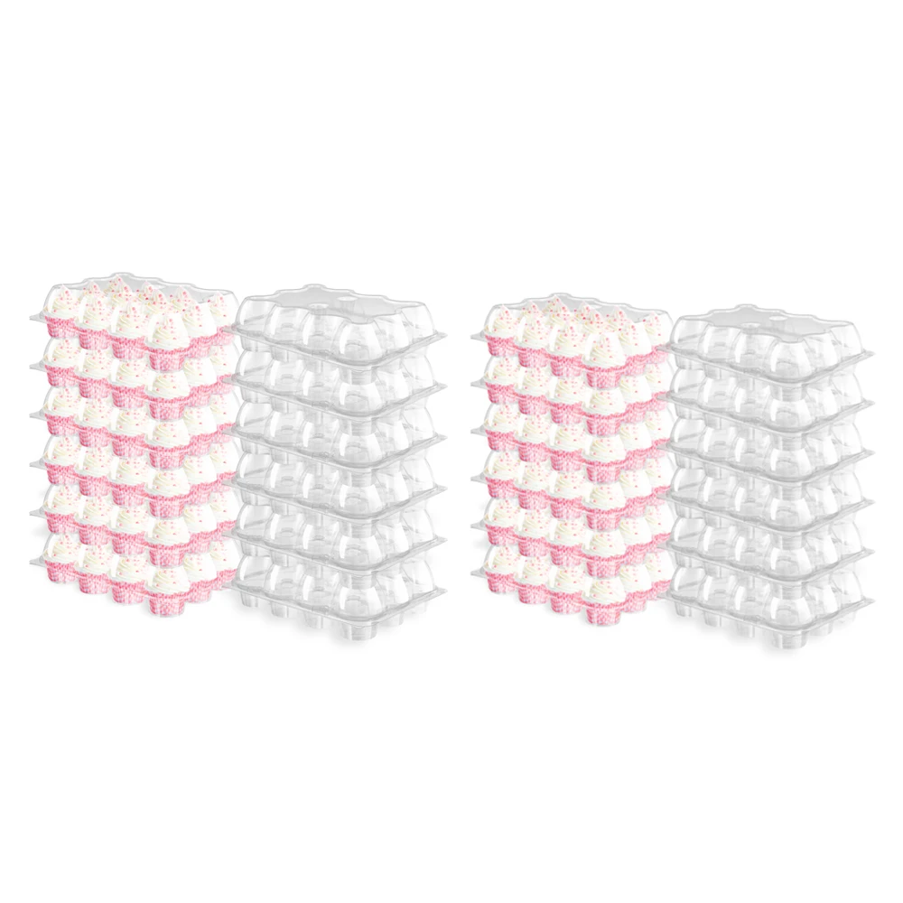 12/24Pcs 12-Hole Clear Plastic Cupcake Containers with Detachable Lids, Stackable Food-Grade Cake Boxes, Transparent Cupcake and Muffin Holders for Party, Wedding, Birthday, Bakery, and Event Supplies - 图片 8