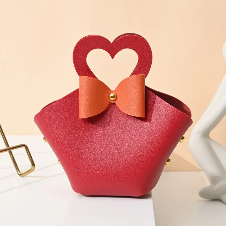 10/30 Pcs Leather Heart Sunflower Candy Bags - Mini Handbag Wedding Birthday Party Favo... - SKU CCB01502 - UGI Packaging