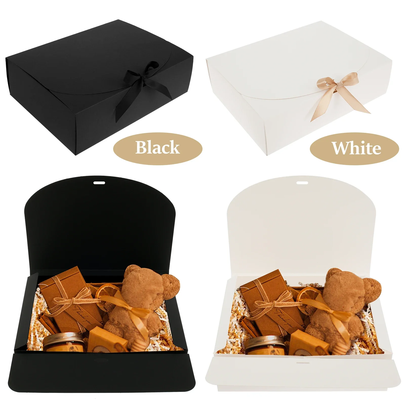 10 Pcs Gift Boxes with Lids and Ribbon – Large Capacity Paper Present Boxes, Decorative Storage Boxes for Party, Weddings, Birthdays, Holidays, Candy, and Gift Packaging - 图片 2