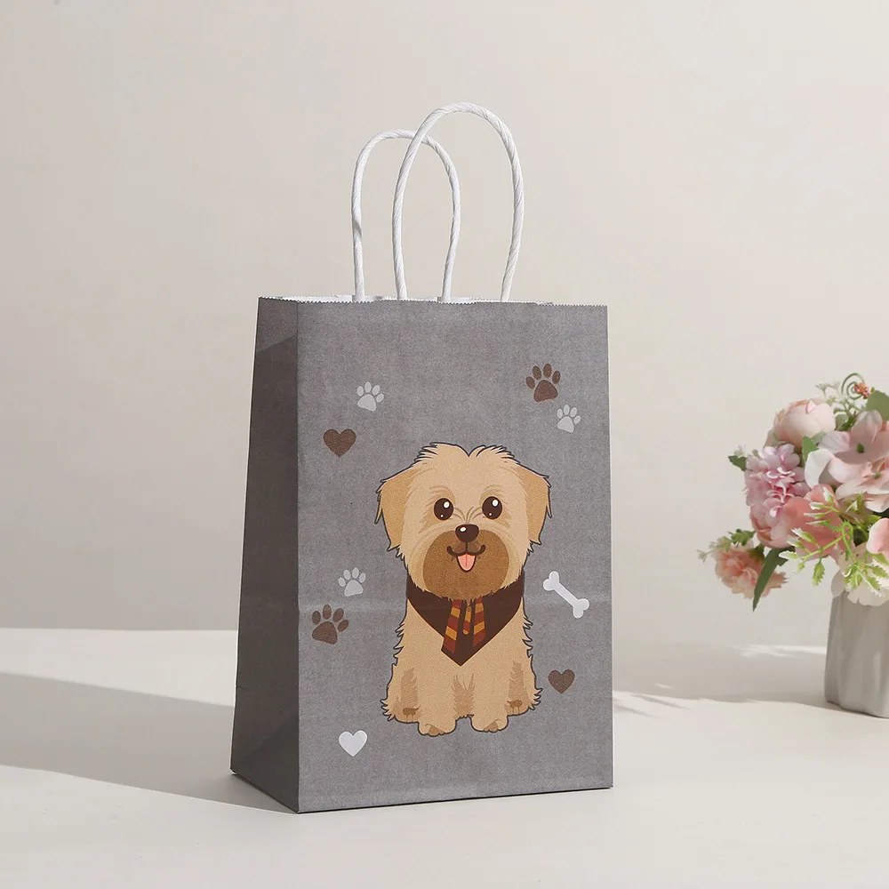 5/10/30pcs Pet Puppy Party Gift Bag Cute Dog Candy Paper Bags with Handle for Baby Shower Kids Birthday Party Supplies Gift Wrapping Bolsa Regalo Hund Geschenktüte Sac Cadeau كيس هدية 犬ギフトバッグ 강아지선물포장 - 图片 12