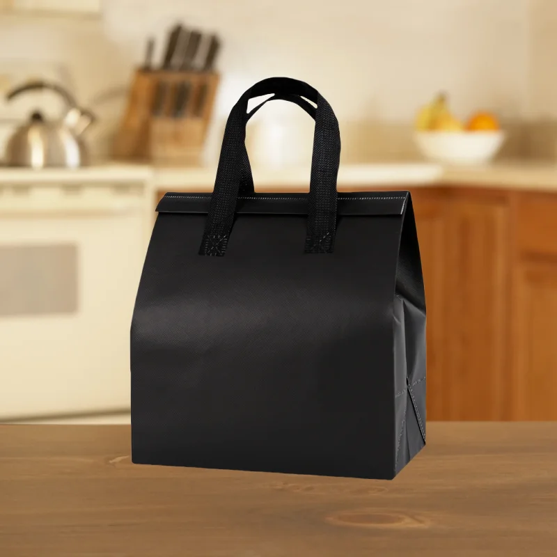 10/25pcs Non-Woven Takeaway Bags, Custom Logo Lunch Bags, Reusable Food Packaging Tote Bags, Insulated Thermal Bags to Keep Food Hot or Cold, Ideal for Takeout, Delivery, and Catering - 图片 8