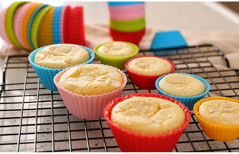 10/20/50Pcs Silicone Cupcake Baking Cups, Reusable Non-Stick Muffin Liners, Heat-Resistant BPA-Free Cupcake Holders Molds, Eco-Friendly Home Kitchen Bakeware for Muffins, Cakes, Brownies, Desserts 7