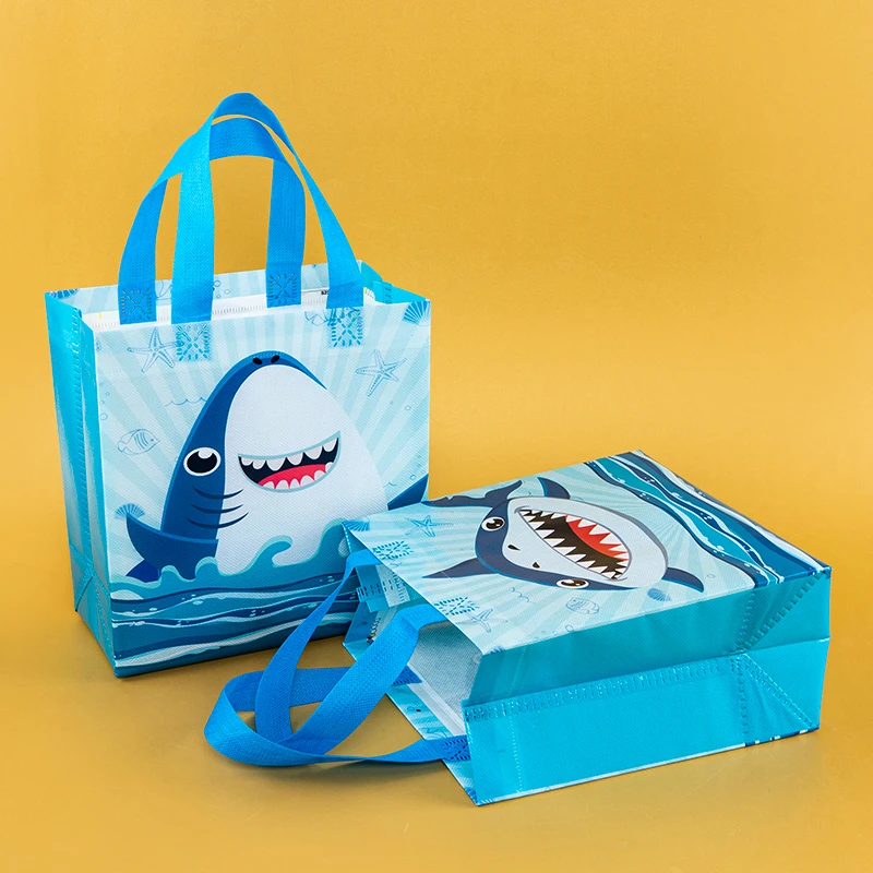 12/24Pcs Shark Theme Candy Boxes Favor Cookie Gift Bags with Stickers for Kids Ocean Animal Birthday Party Decorations Baby Shower Supplies DIY Treat Packaging Accessories - 图片 4