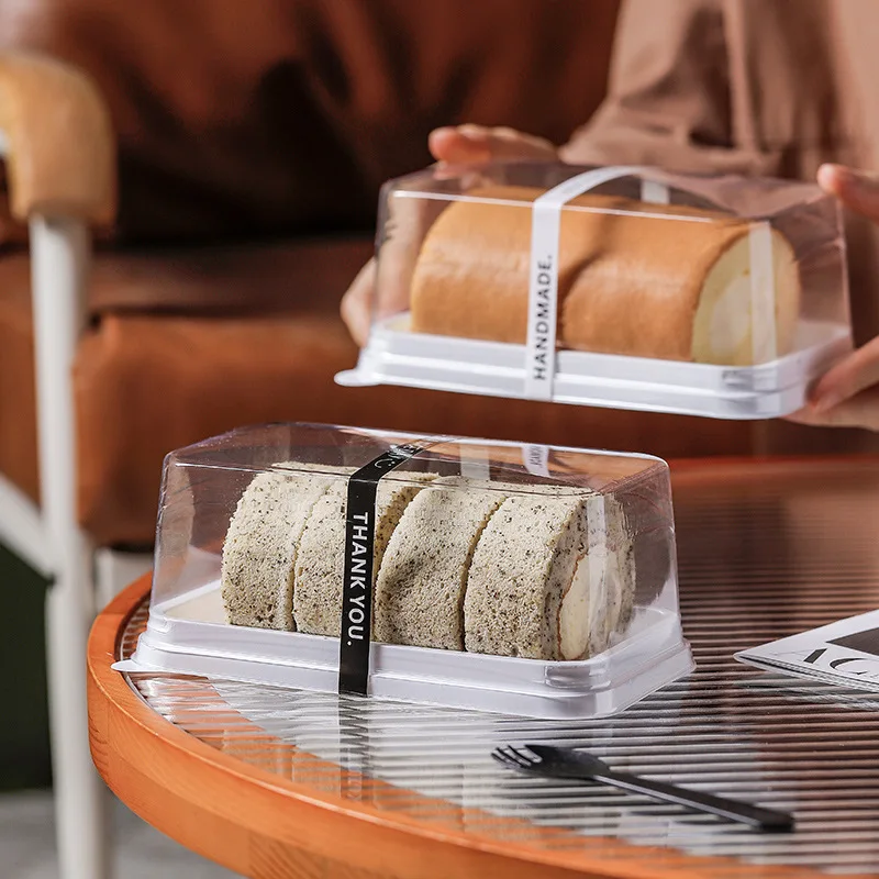50Pack Transparent Swiss Roll and Dessert Cake Boxes, Clear Plastic Cookie and Muffin Dome Containers, Transparent Packaging Holders for Weddings, Birthday Parties, Baking, DIY Treats, and Event Supplies
