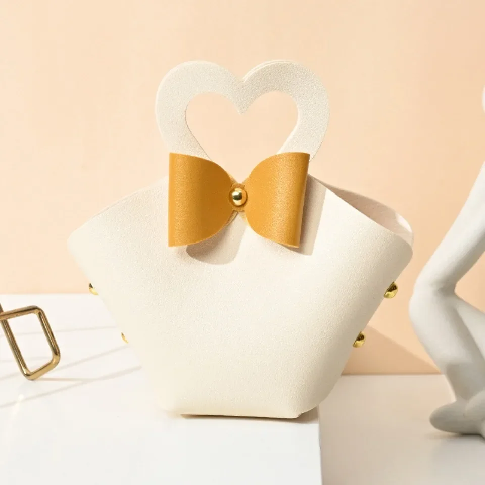 10/30 Pcs Leather Heart Sunflower Candy Bags - Mini Handbag Wedding Birthday Party Favo... - SKU CCB01502 - UGI Packaging