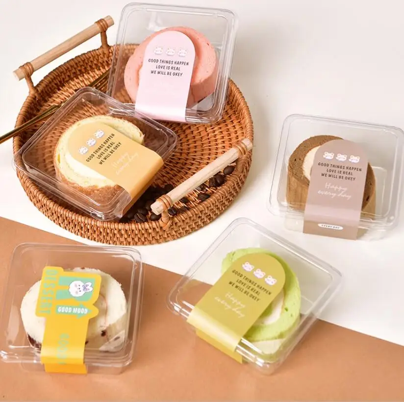 50Pcs Transparent Square Cake Packaging Boxes, Swiss Dessert Mousse Containers, Clear Plastic Cupcake and Pastry Holders, Food-Safe Dessert Boxes for Weddings, Birthdays, Parties, and Bakery Supplies