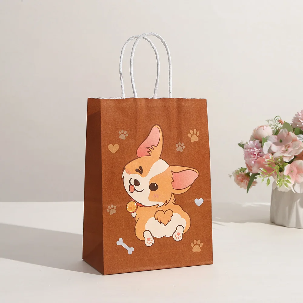 5/10/30pcs Pet Puppy Party Gift Bag Cute Dog Candy Paper Bags with Handle for Baby Shower Kids Birthday Party Supplies Gift Wrapping Bolsa Regalo Hund Geschenktüte Sac Cadeau كيس هدية 犬ギフトバッグ 강아지선물포장 - 图片 2
