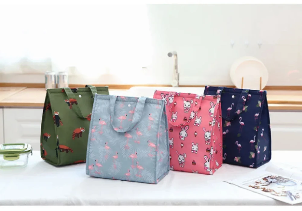 Waterproof Foldable Portable Lunch Bag – Insulated Lunch Box Tote Made of Oxford Cloth, Cooler Handbag for Picnic, Work, School, Travel, Keeping Food Fresh, Drinks and Snacks Temperature-Controlled