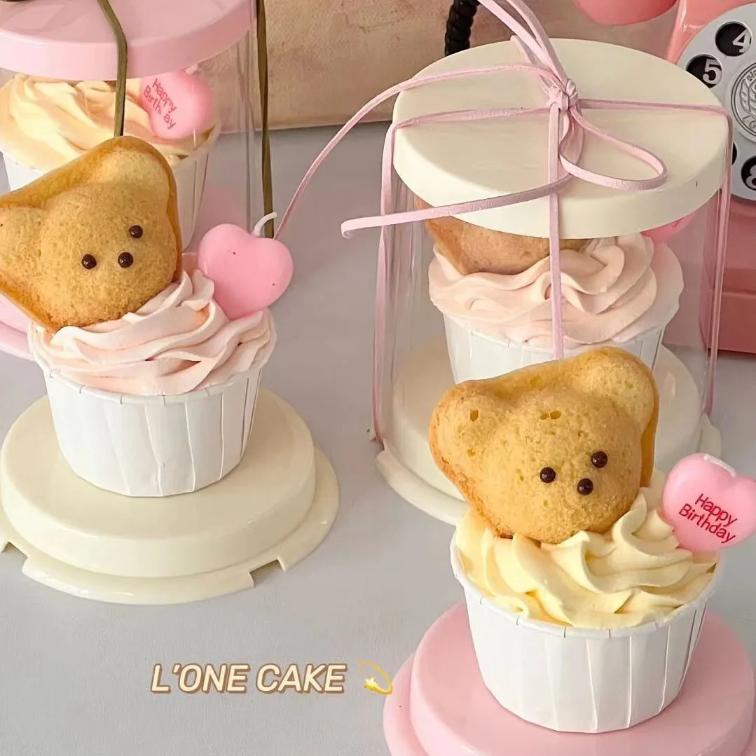 10Pcs Round Clear Cake Boxes for 2-Inch Desserts, Transparent Bakery Gift Packaging Boxes, Cupcake and Cookie Containers with Lids, Tall Layer Cake Holder, Portable Dessert Boxes for Birthday, Wedding, Party, and Home Use - 图片 3