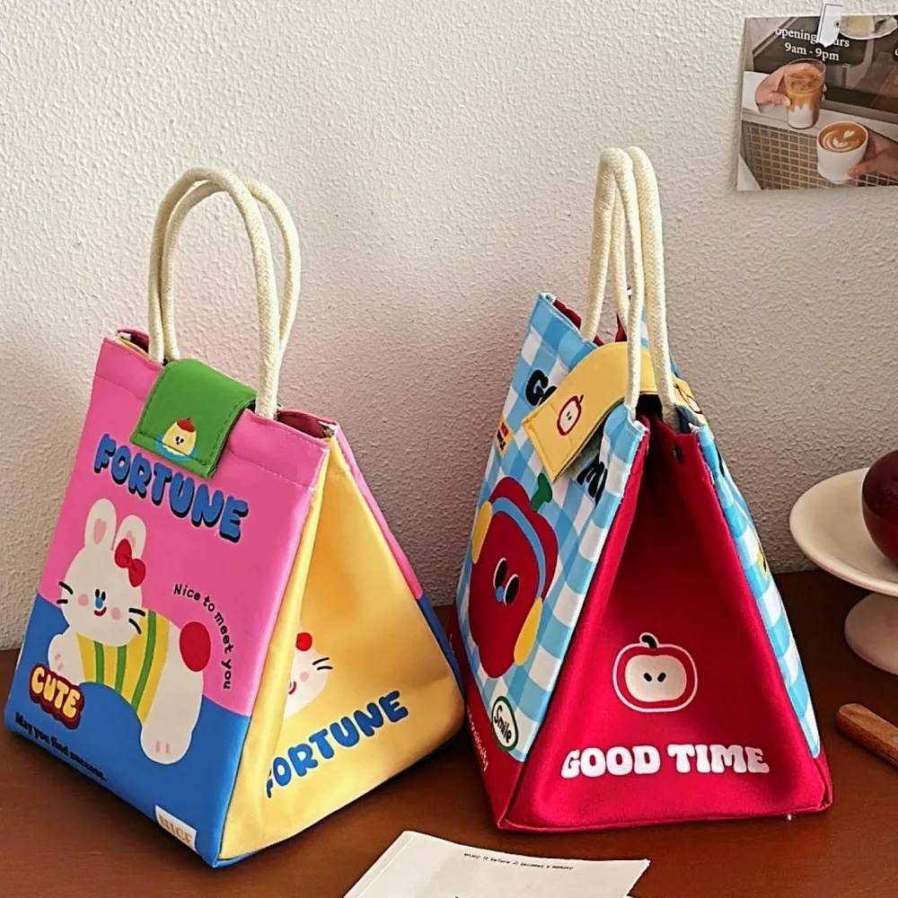 Cute Bento Lunch Bag for Office and Students – Large Capacity Cartoon Insulated Tote, Reusable Fresh-Keeping Meal Carrier, Portable Lunch Box Bag for Work, School, Picnic, Travel, Snacks Storage