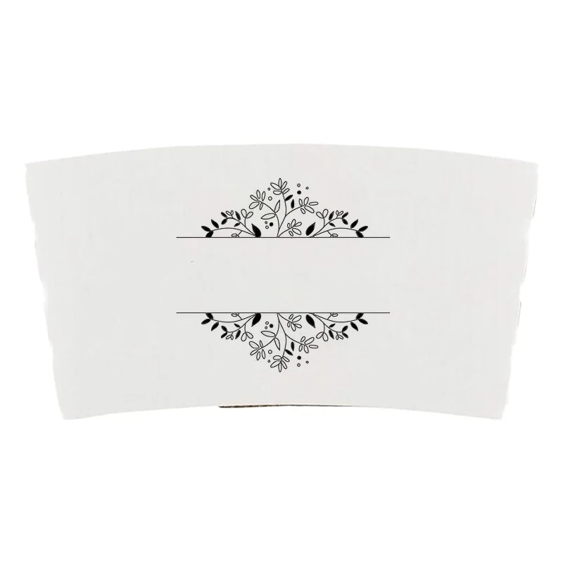 Custom Printed 20PCS 10-20oz Coffee Cup Sleeves Kraft Disposable Heat Insulated Cup Holders for Hot Beverages Wedding Party Café Takeaway Drink Accessories